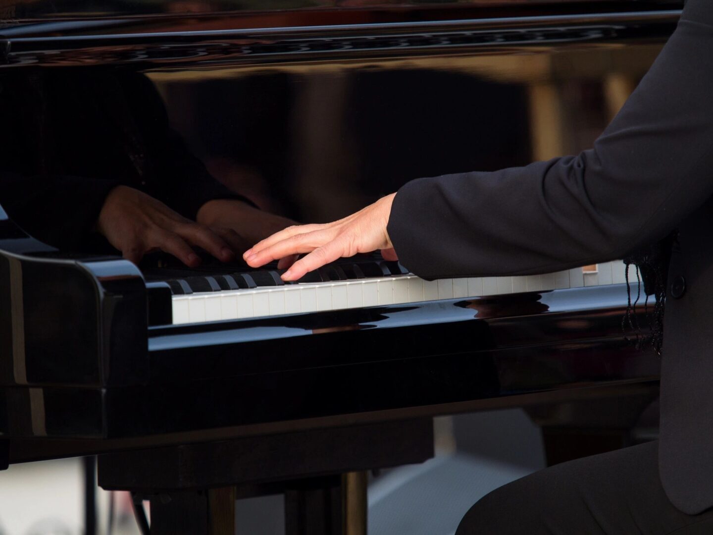 A person playing a piano