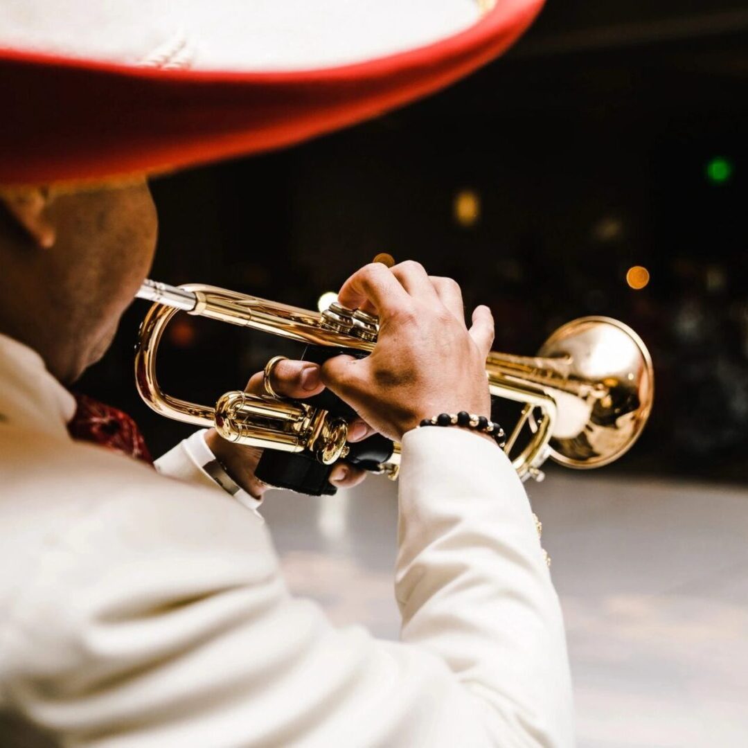 A man playing a trumpet